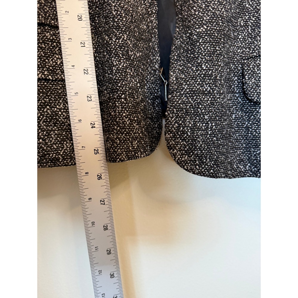 Villager Zip Jacket Women 16 Black White Excellent Tweed Textured Blazer - Picture 4 of 5